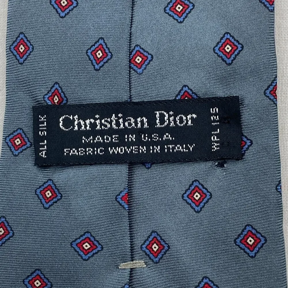 Lot of 3 CHRISTIAN DIOR MONSIEUR Silk Necktie Medallion Geometric Paisley VTG